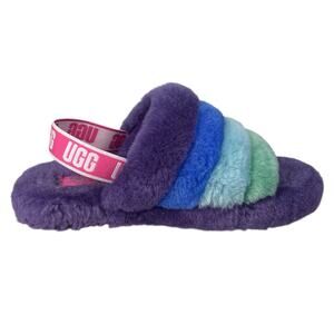 UGG Kids Fluff Yeah Purple Shearling Sandal Slipper Size US 6